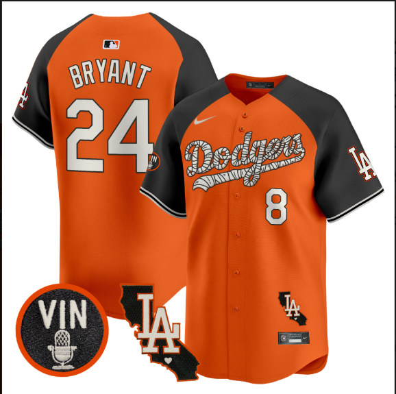 Men Los Angeles Dodgers 24 Bryant 2025 orange Limited Stitched Jersey